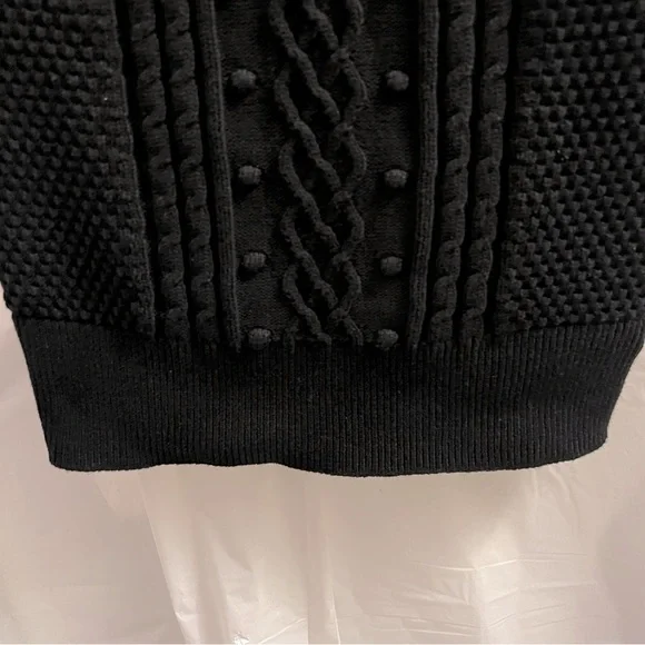 GAP KIDS DRESS, Size L / 10, Black Long Sleeve Cable Knit Sweater Dress. - Picture 7 of 13